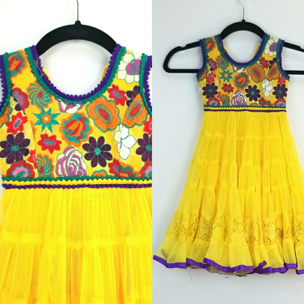 Childrens Embroidered Mexican Dance Dress